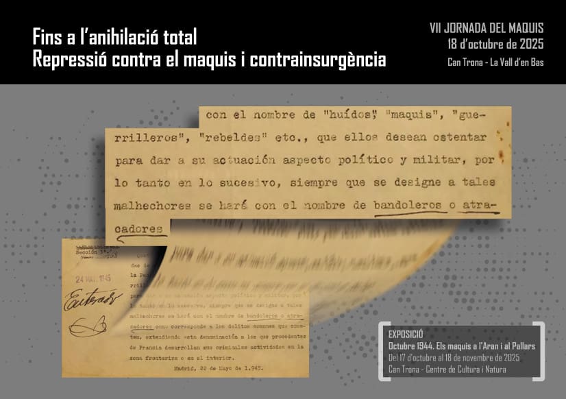 Fins a l’anihilació total. Repressió contra el maquis i contrainsurgència